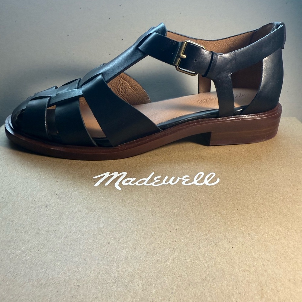 Madewell Black Leather Sandals